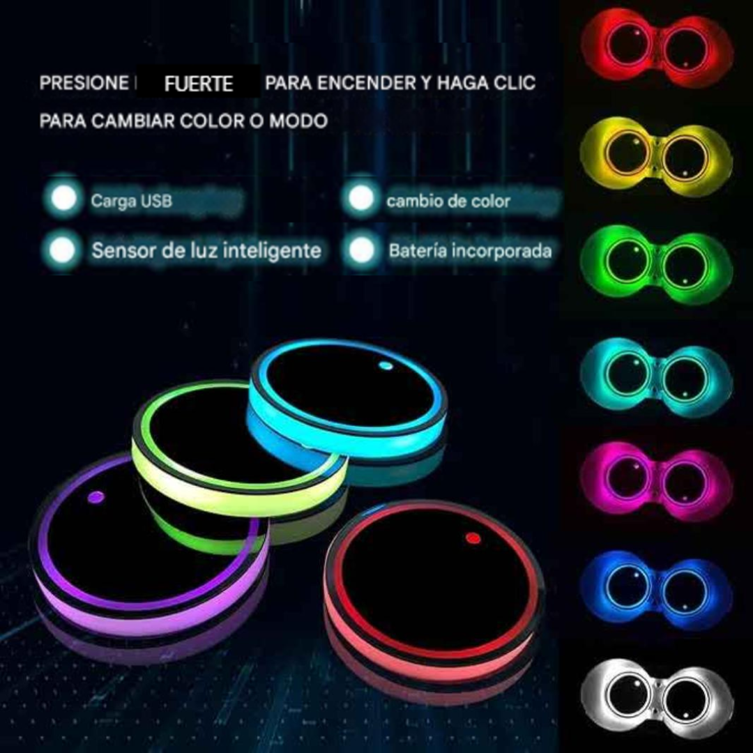 Portavasos iluminados LED Multicolor